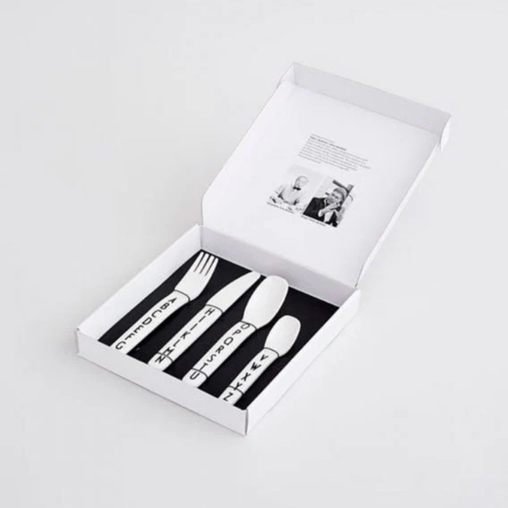 Design Letters Melamine Alphabet Letters Children’s 4pc Utensil Set, Boxed